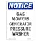 Signmission OSHA Notice Sign, 14" Height, Rigid Plastic, Gas Mowers Generator Pressure Washer Sign, Portrait OS-NS-P-1014-V-13017 - alternate 1